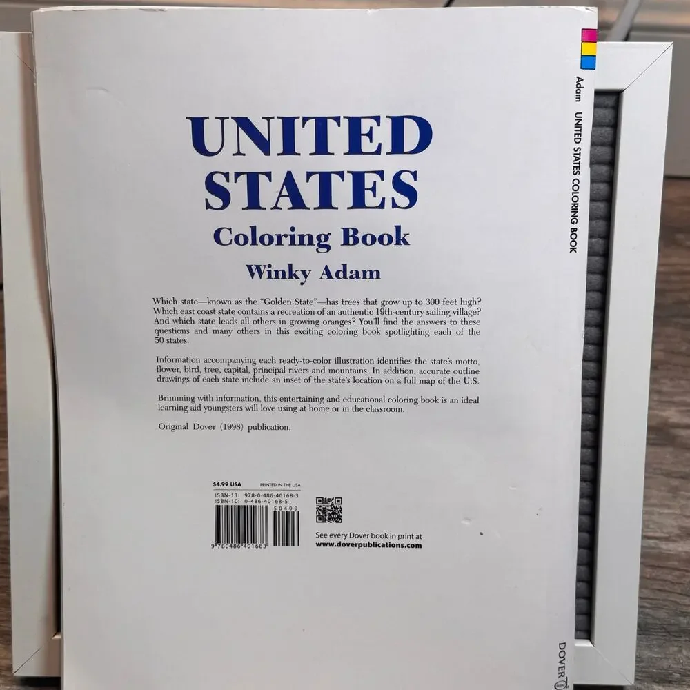 Vintage 1998 United States Coloring Book Unused